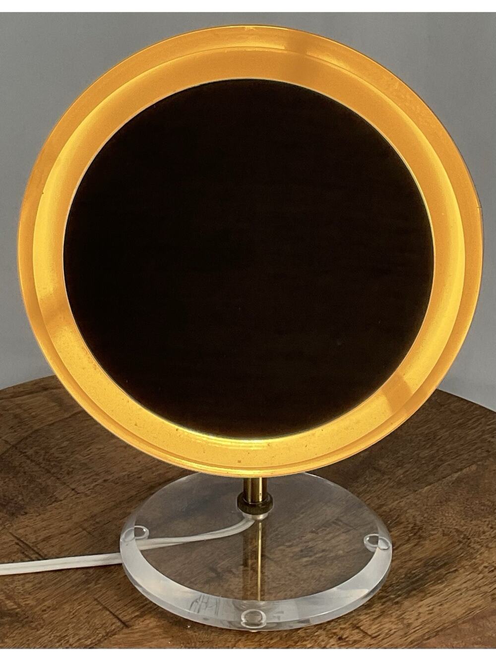 Vintage Rialto Lucite Magnifying Makeup Mirror Thumb Turn Switch